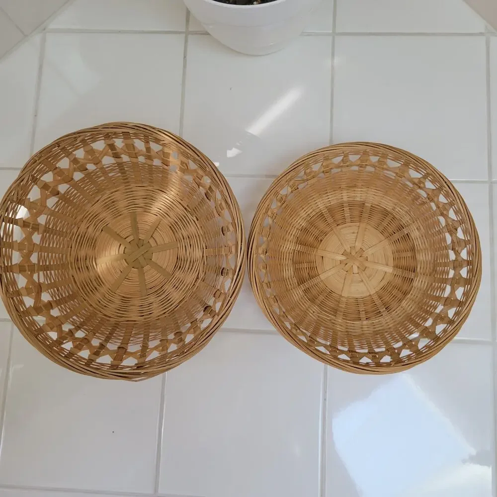 Set of Two Wicker Baskets for Wall Hanging or Display, 8.5